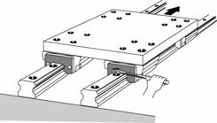 rail by moving the table from the rail end(fig.4-11). Fig.4-11 Fig.