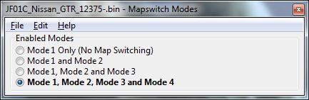 3. RaceROM Configuration 3.1. Map Switching Feature 3.1.1. Method of Operation The Map Switching feature is enabled by the Map Switch Modes option list in the RaceROM Special Features section.