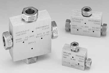 Medium Pressure Fittings Pressures to 20,000 psi (1379 bar) Parker utoclave Engineers medium pressure fittings, Series SF, are designed for use with Series 20SM medium pressure valves and Parker