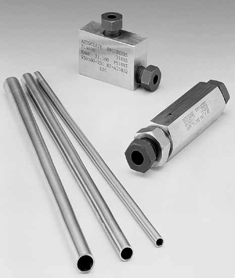Fittings and Tubing Low Pressure Pressures to 15,000 psi (1034 bar) Since 1945 Parker utoclave Engineers has designed and built premium quality valves, fittings and tubing.