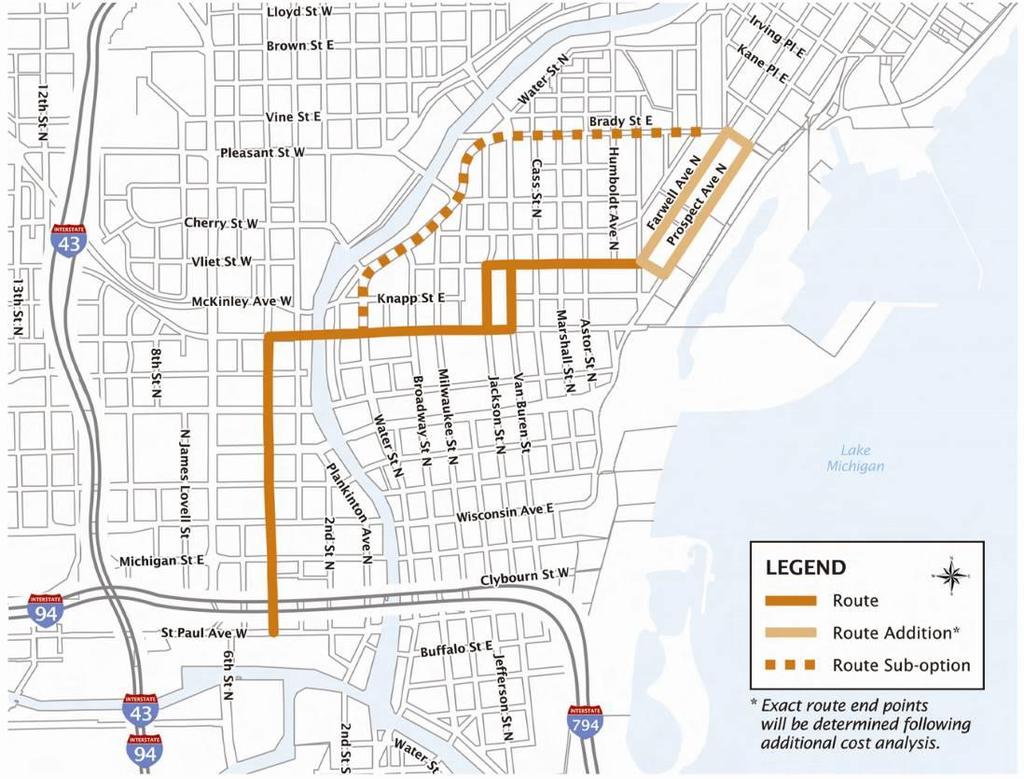 Exhibit 5: Streetcar Route Alternative 3 and Sub-Option 3 Following the public outreach process, additional route sub-options were developed for further evaluation.