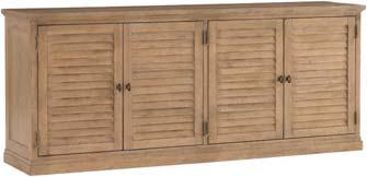 4 louvered doors; 4 adjustable shelves; grommets for electrical cords Shown on Page 35