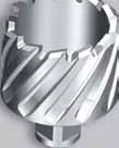 Reduction of the friction between the HSS core drill and the workpiece thanks to optimised spiral-shaped guide chamfers.
