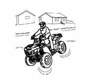 Operating on Pavement Operating an ATV on paved surfaces (including sidewalks, paths, parking lots and driveways) may adversely affect the