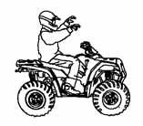Safety Warnings Physical Control of the ATV Removing a hand from the handlebars or feet from the footrests during operation can reduce your ability to control the vehicle or cause loss of balance and