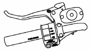 Brake Lever WARNING FEATURES AND CONTROLS Operating the ATV with a spongy brake lever can result in loss of braking, which could cause an accident.