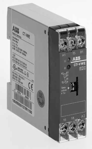 CT-E range Selection and ordering details Characteristics CT-E range 12 single function and 2 multifunction (24-240VAC/DC) Single or dual supply voltage ranges 24VAC/DC, 110-130VAC, 220-240VAC Output