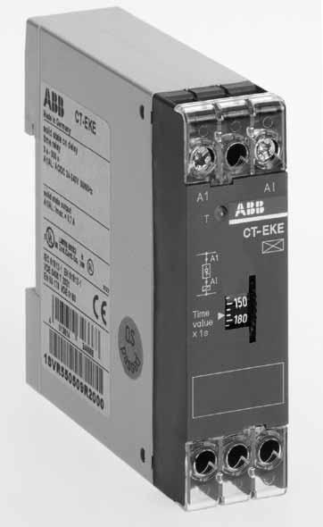 CT-E range Selection and ordering details Supply voltage Time range Order code Price 1 piece CT-EBE, flasher with symmetrical ON-OFF times, starting with OFF, 1c/o, 2 LEDs 24VAC/DC, 220-240VAC 1SVR