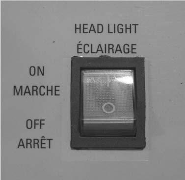 Headlights To turn on the lights, flip the switch up. To turn off the lights, flip the switch down.