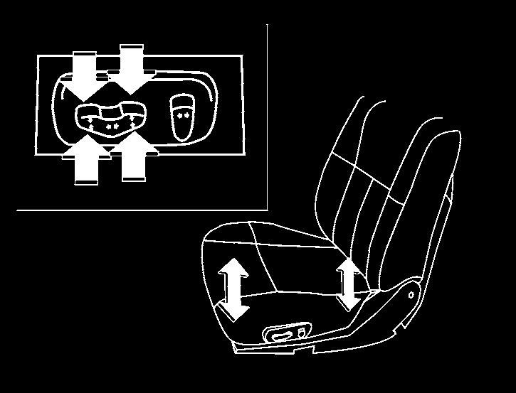 Seat lifter (driver s seat) WRS0164 Push the front or rear end of the switch up or down to adjust the angle and height of the seat cushion.