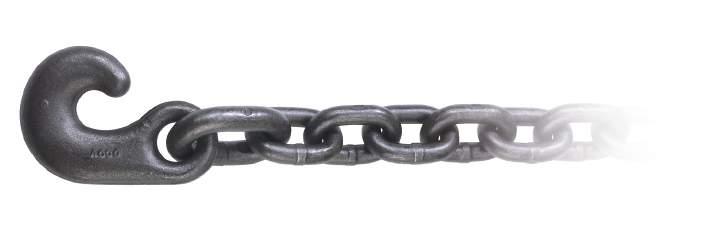 (w/latch) 50 208 5,000 2,270 Ag Trailer Chain Peerless Ag-Safety chains meet the requirements of ANSI/ ASAE Standard S338.5. All chains come with latch-type grab hooks, which ensure that the chain will not separate from the towing vehicle.