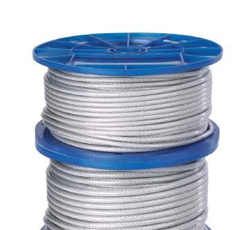 WIRE ROPE IWRC* & Fiber Core Wire Rope - Small Reels (In.) Construction Core Type Ft. Package Lbs.