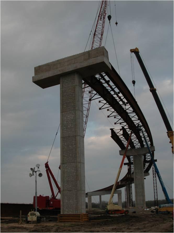 Once lifted, the field splice was completed between Girder 3 and the existing girder line and cross frames were attached to Girder 4 (18:50-20:00) using the erection bolts.