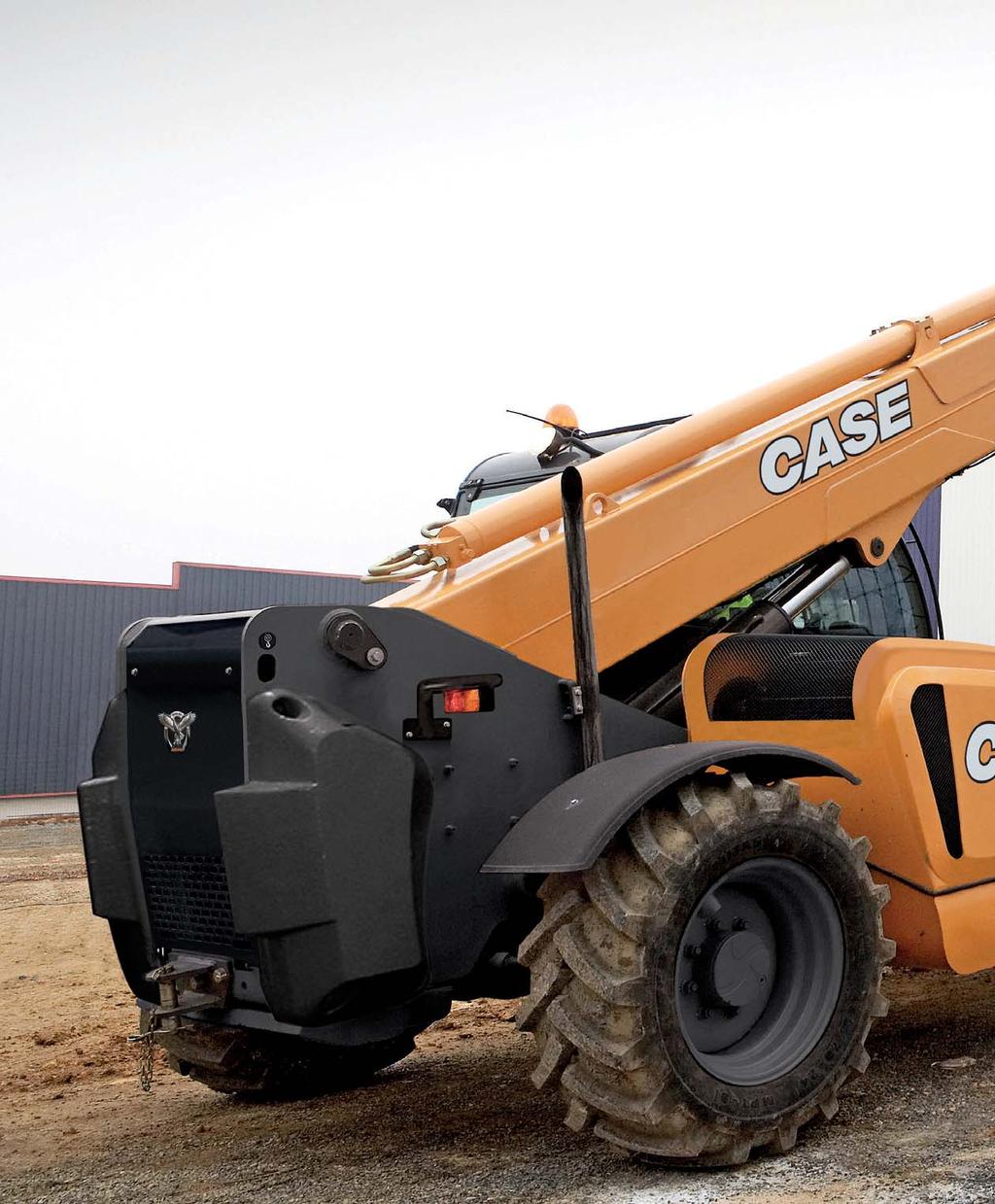 TELESCOPIC HANDLERS Secure base Case TX telescopic handlers offer ipressive stability through the cobination of a long wheelbase, low boo pivot point and optiised counterweight. Total stability.