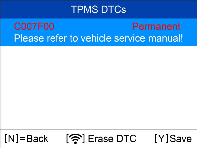 QuickStart Guide: TPMS Diagnose Select Advanced Mode Select vehicle Make, Model, and Year Select TPMS Diagnose Hold the tool close to the tire sidewall right above the sensor.