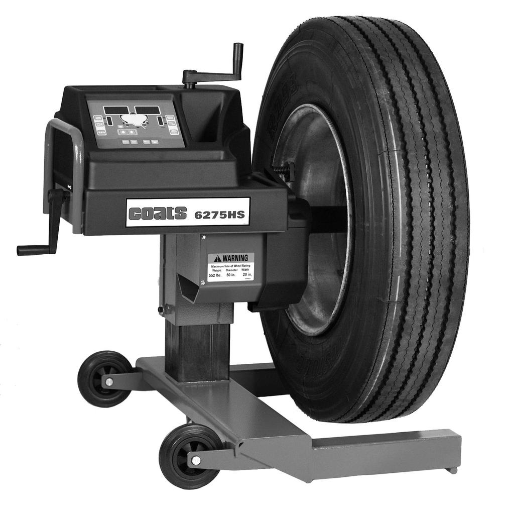 6275HS Wheel Balancer Installation Instructions Operating Instructions Safety Instructions Maintenance Instructions READ these instructions before placing unit in service KEEP these and other