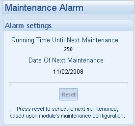 S.C.A.D.A. 5.17.6 MAINTENANCE ALARM RESET NOTE: Maintenance Alarm is supported in V2.1 and later modules only.