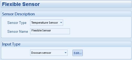 Edit Configuration - Inputs 4.4.4 FLEXIBLE SENSOR Select the sensor type Click to edit the sensor curve.
