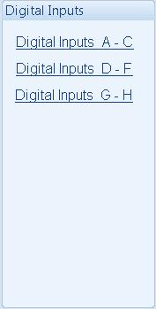 Edit Configuration - Inputs 4.4.6 DIGITAL INPUTS The digital inputs page is subdivided into smaller sections. Select the required section with the mouse. Input function.