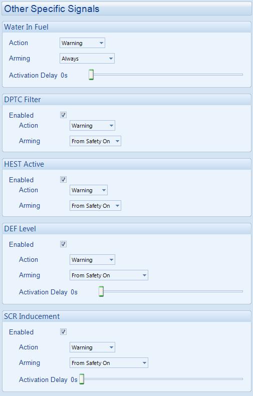 Edit Configuration - Engine 4.10.3.3 ADVANCED Allows configuration of selected additional CAN messages from the engine ECU.