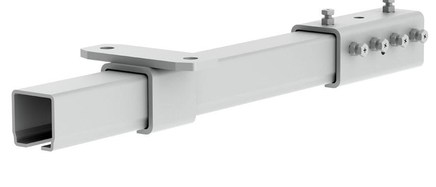 Series C40 Galvanized Steel C Rail Reliable guiding provided by robust steel trolleys Simple installation using variable brackets Compact installation space due to small cross section The