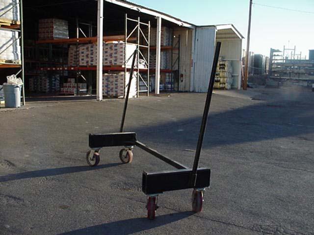 We carry six or eight inch casters, with brakes, locks, or just plain