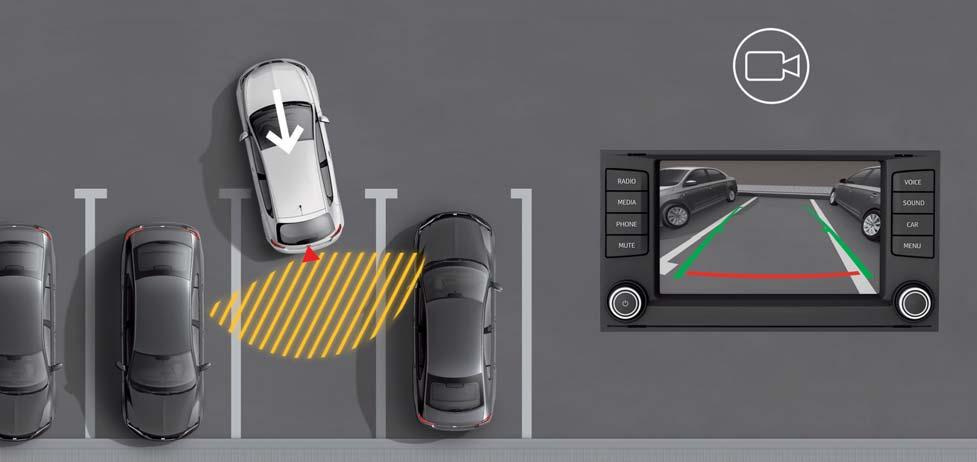 In the unlikely case of an accident, this system brakes the car avoiding or reducing the impact of subsequent collisions.