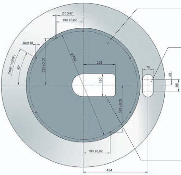 3 Product description 3.3 Technical data 3.3.1.3 Drill pattern TO 750C 1 2 3 (1) The base plate must have a large, steel supporting surface of scale.