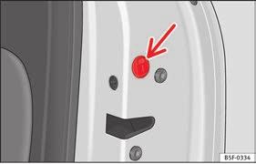 Insert the key shaft into the lower opening in the cover on the driver door handle Fig. 4 (arrow) then remove the cover upwards.