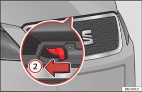 9 Release lever in the driver's footwell area. Fig. 8 Bonnet Fig. 7 Unlocking the rear lid manually.