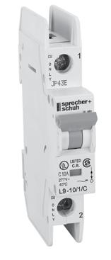 Series UL-489 iniature Breakers Industrial Breakers for Branch up to 40 Amps Sprecher+Schuh includes a line of circuit breakers approved for branch circuit applications in the United States and