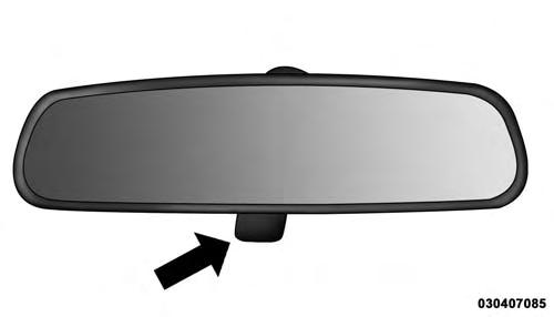 MIRRORS Inside Day/Night Mirror If Equipped A two-point pivot system allows for horizontal and vertical adjustment of the mirror. Adjust the mirror to center on the view through the rear window.