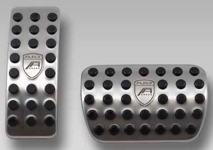 INTERIEUR A.R.T. PEDAL COVER AL01 X66 00 G A.R.T. SPORT pedal cover 2 pieces For throttle and break pedal in stainless steel with gum knobs and A.