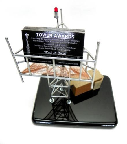 00 Tower Top Business card holder Top flashing LED light Gold
