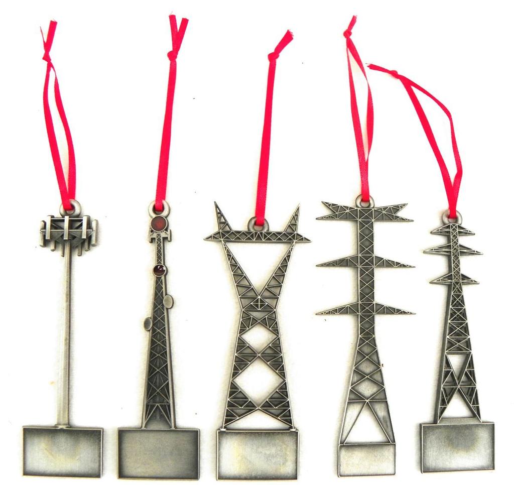 Pewter cast Tower Ornaments