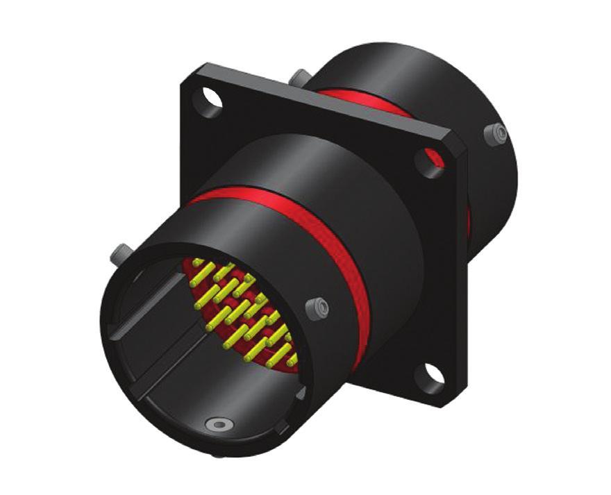 AS3 Through Bulkhead AS3 THROUGH BULKHEAD Military proven design Scoop-proof interface with shell to shell grounding Positive locking coupling mechanism