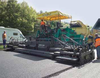 Their fields of applications are enhanced by VÖGELE Hydraulic Bolt-on Extensions which offer the advantage of infinitely variable pave width within the range of 1.5m.