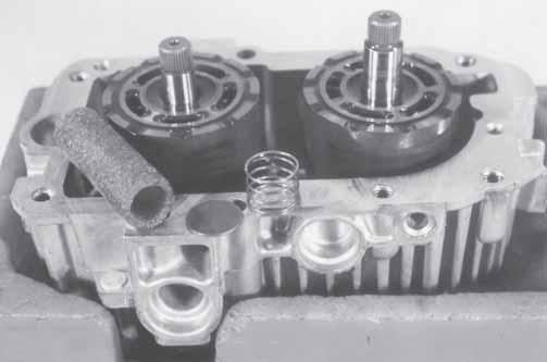 Check the pistons and block bores for excessive wear. The pistons should fit with very little side clearance in the block bores, but must slide freely.