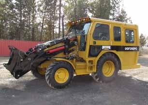 Multiple Cat front end attachments - Man basket with stabilizers - Forks - Bucket