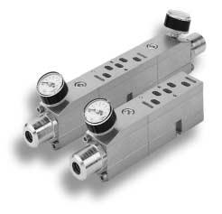 1,2 or 4) and Double (Ports 2 and 4) Sandwich Pressure Regulator Intermediate Supply/