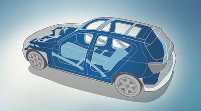 materials, delivers maximum passive safety in the event of front, side or rear crashes. Airbags are one of the passive safety components in a BMW.