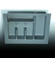 FACM058A Fits inside or between cabinets under a worktop. White plastic over steel rods. FACM051A Fits a 400mm wide unit minimum.