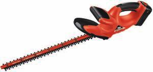 22" Cordless Hedge Hog 18V with 2800 strokes per minute. Includes one 18V Ni-Cd rechargeable battery pack and 3-hour charger. Dual action 22" blade with a 1/2" blade gap for reduced vibration.