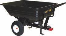 One piece poly bed measures 30-1/2" x 41" x 11". Converts from a push to a tow cart.