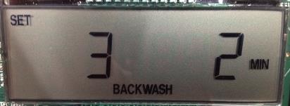 Set Backwash (First Cycle) Sets the amount of time the system
