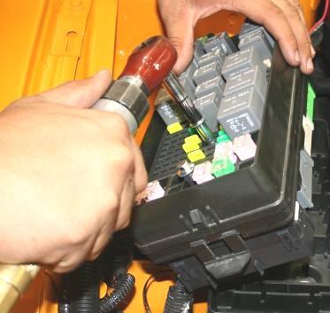 NUMBER OPERATION Make sure both the black and grey fuse blocks are inserted back into the fuse panel positioned