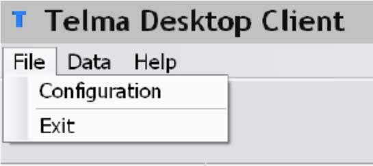 5.4. Check COM port (if data status icon is ) If data status icon is, there is a problem with communication between the Telma Desktop Client