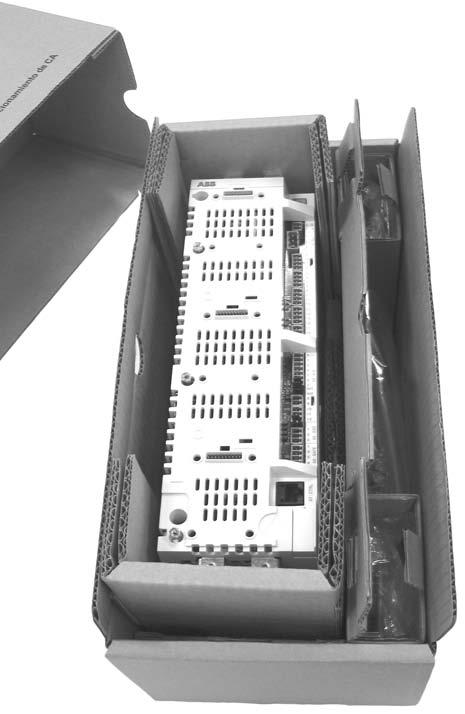 32 The box contains: ACSM1-04 drive module, with factory-installed options three cable clamp plates (two for power cabling, one for control cabling) with screws screw-type terminal blocks to be