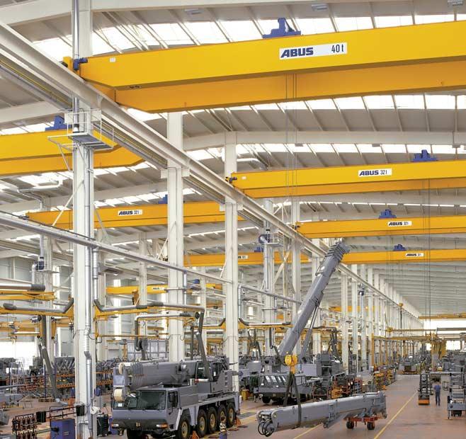 ABUS ZLK double girder travelling cranes: the heavy brigade * Details of higher load capacities and wider spans on application.
