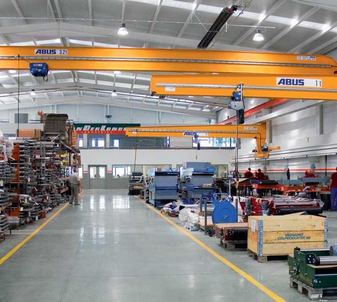 The ABUS EKL single girder wall travelling crane a high-profile solution for the lower working level The ABUS single girder wall travelling crane is designed for operation on a lower level beneath a